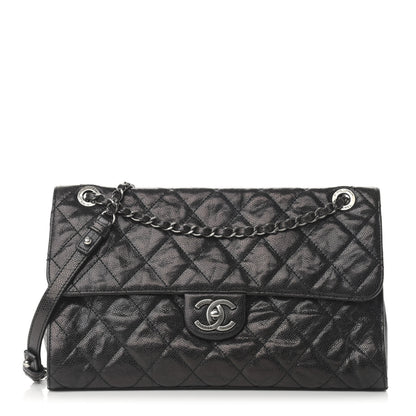 Chanel Crumpled Grained Calfskin Jumbo CC Crave Flap Black 1 of 12