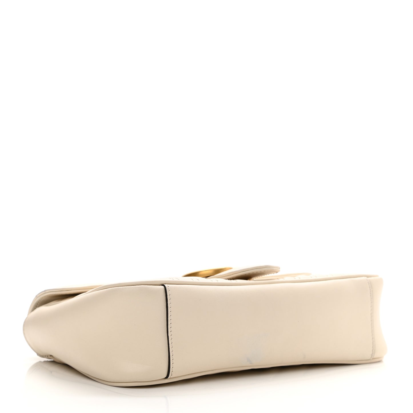 Calfskin Matelasse Small GG Marmont Shoulder Bag White