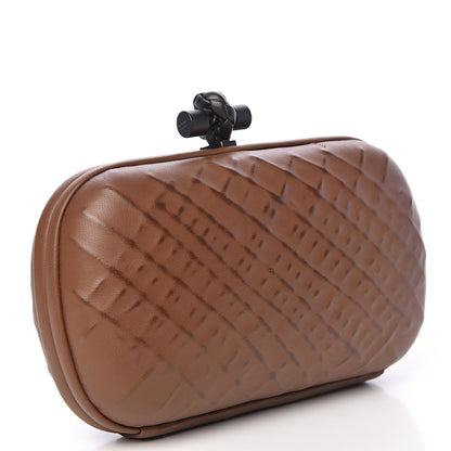 Bottega Veneta Nappa Embossed Knot Clutch Light Brown 3 of 8