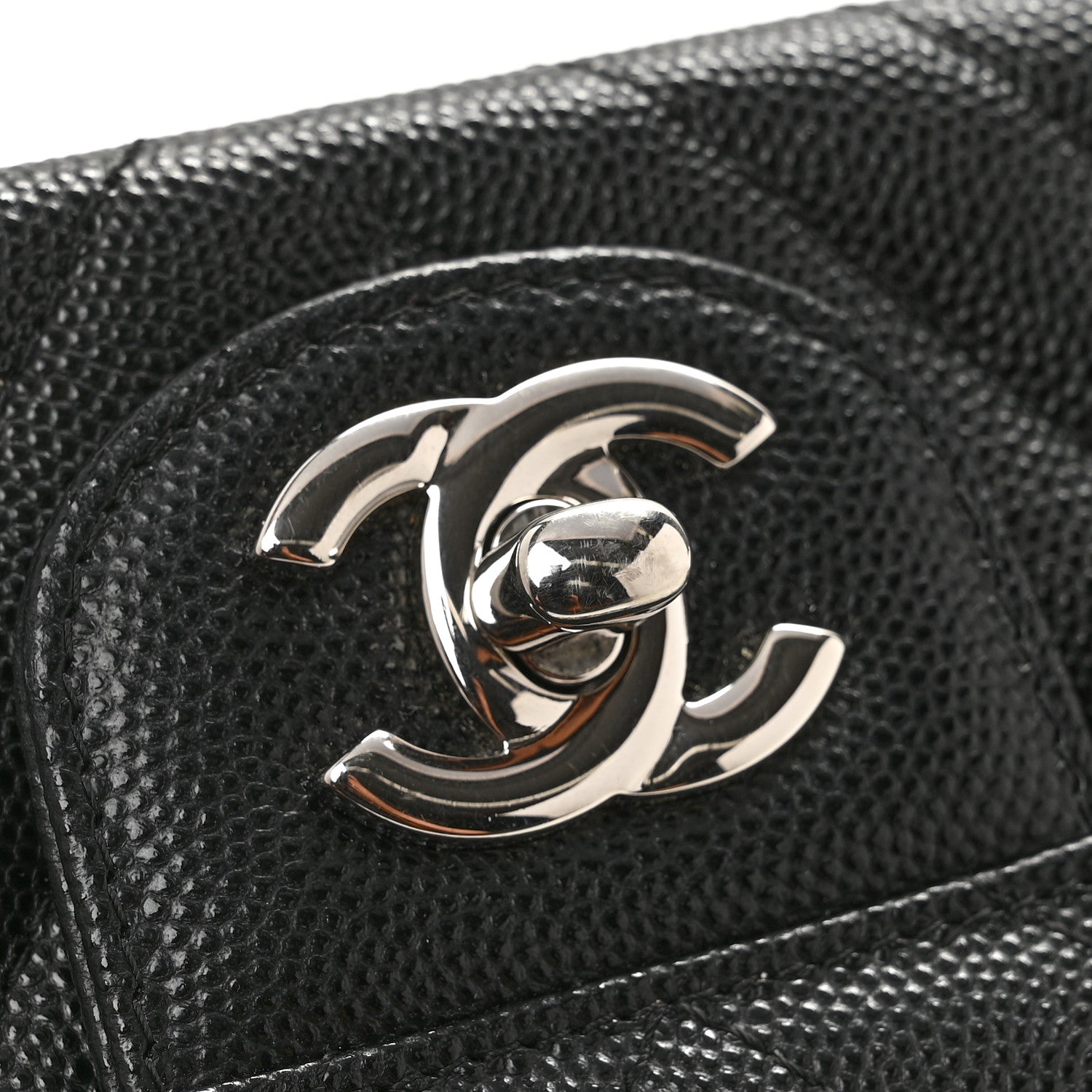 Chanel Caviar Chevron Quilted Mini Square Flap Black 11 of 11