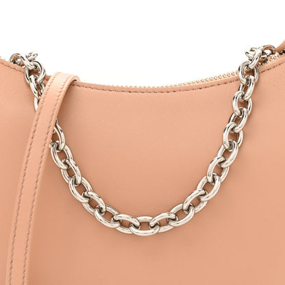 Alaia Lambskin Studded Chain Demi Lune Bag Nude 7 of 9