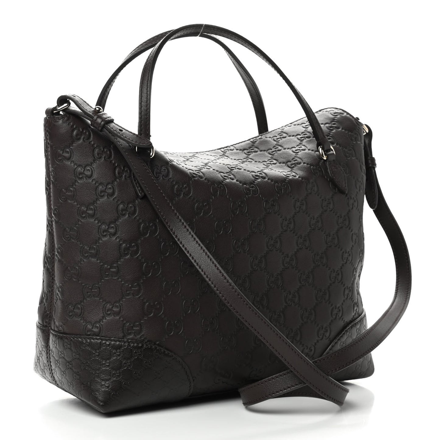 Guccissima Medium Bree Foldover Tote Chocolate