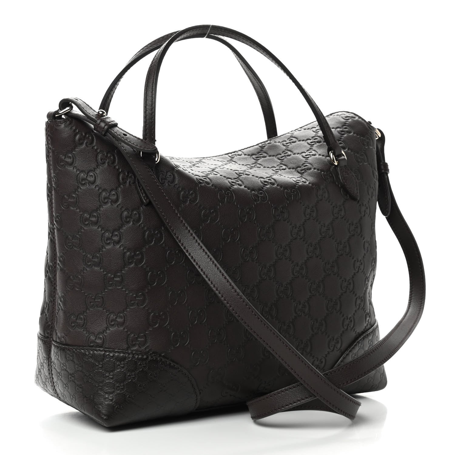 Gucci Guccissima Medium Bree Foldover Tote Chocolate 3 of 9
