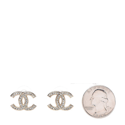 Chanel Crystal CC Earrings Gold 2 of 5