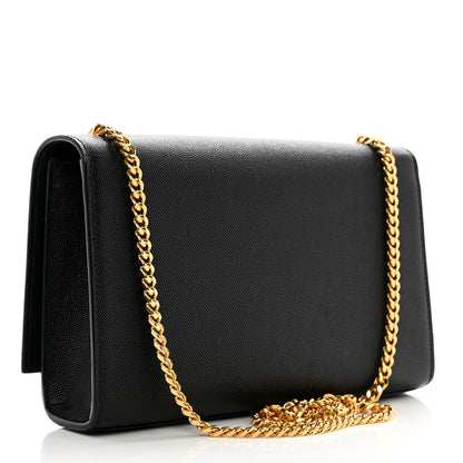 Saint Laurent Grain De Poudre Medium Classic Monogram Kate Satchel Black 2 of 10