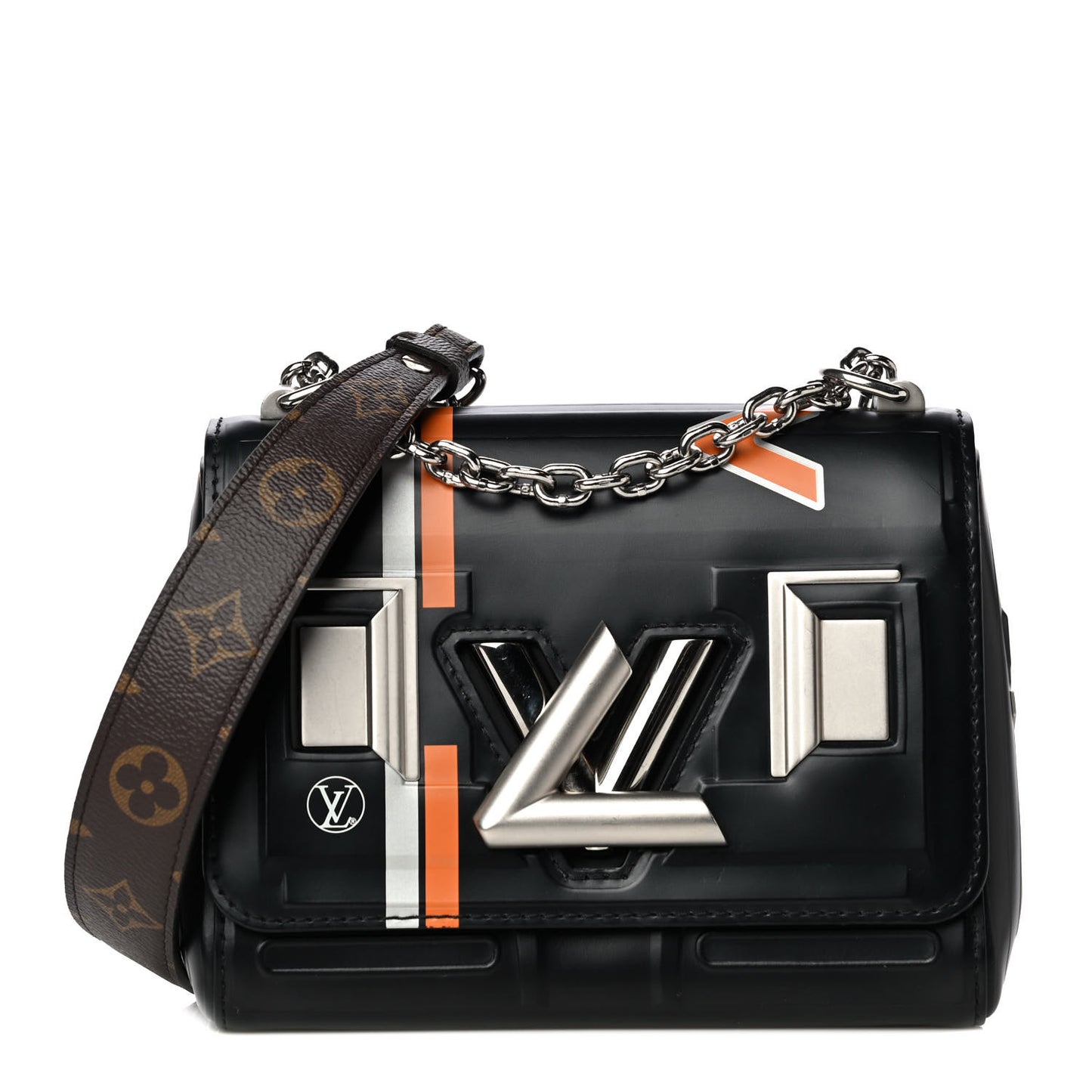 Epi Monogram Spaceship Embossed Twist Shoulder Bag PM Black