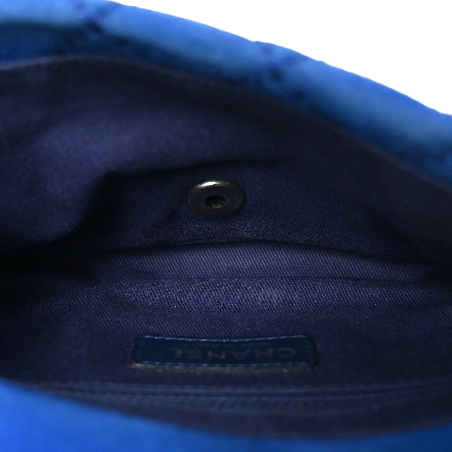 Suede Quilted Whipstitch Mini Flap Blue