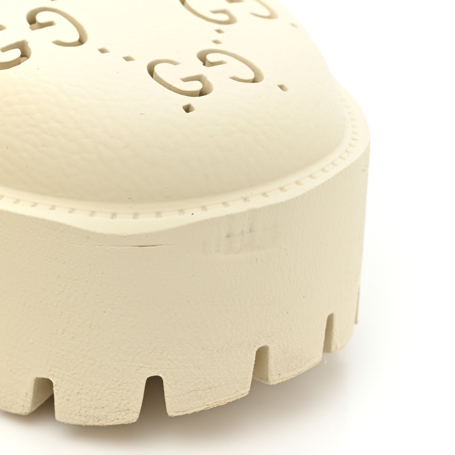 Gucci Rubber GG Monogram Perforated Elea Platform 55mm Lug Sole Sandals 39 Mystic White 15 of 16
