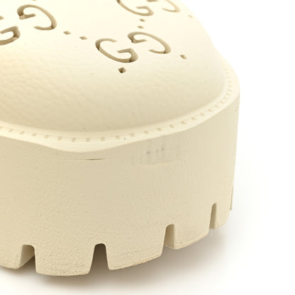 Gucci Rubber GG Monogram Perforated Elea Platform 55mm Lug Sole Sandals 39 Mystic White 15 of 16