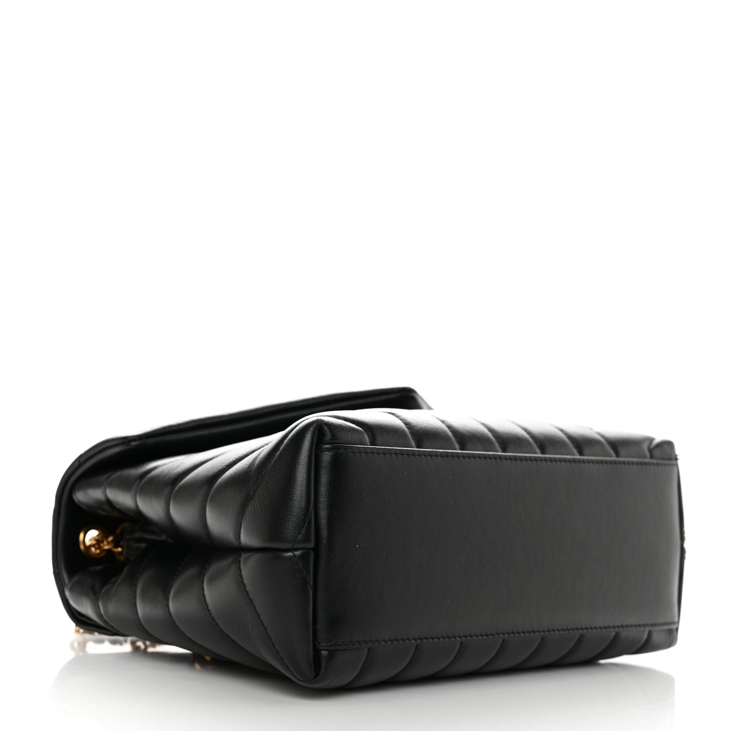 Calfskin Y Quilted Monogram Small Loulou Chain Satchel Black