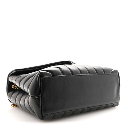 Saint Laurent Calfskin Y Quilted Monogram Small Loulou Chain Satchel Black 4 of 9