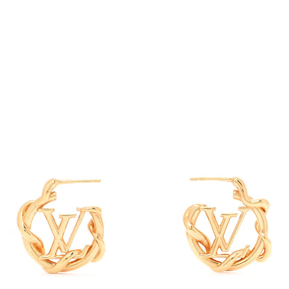 Louis Vuitton Garden Louise Hoop Earrings Gold 1 of 5