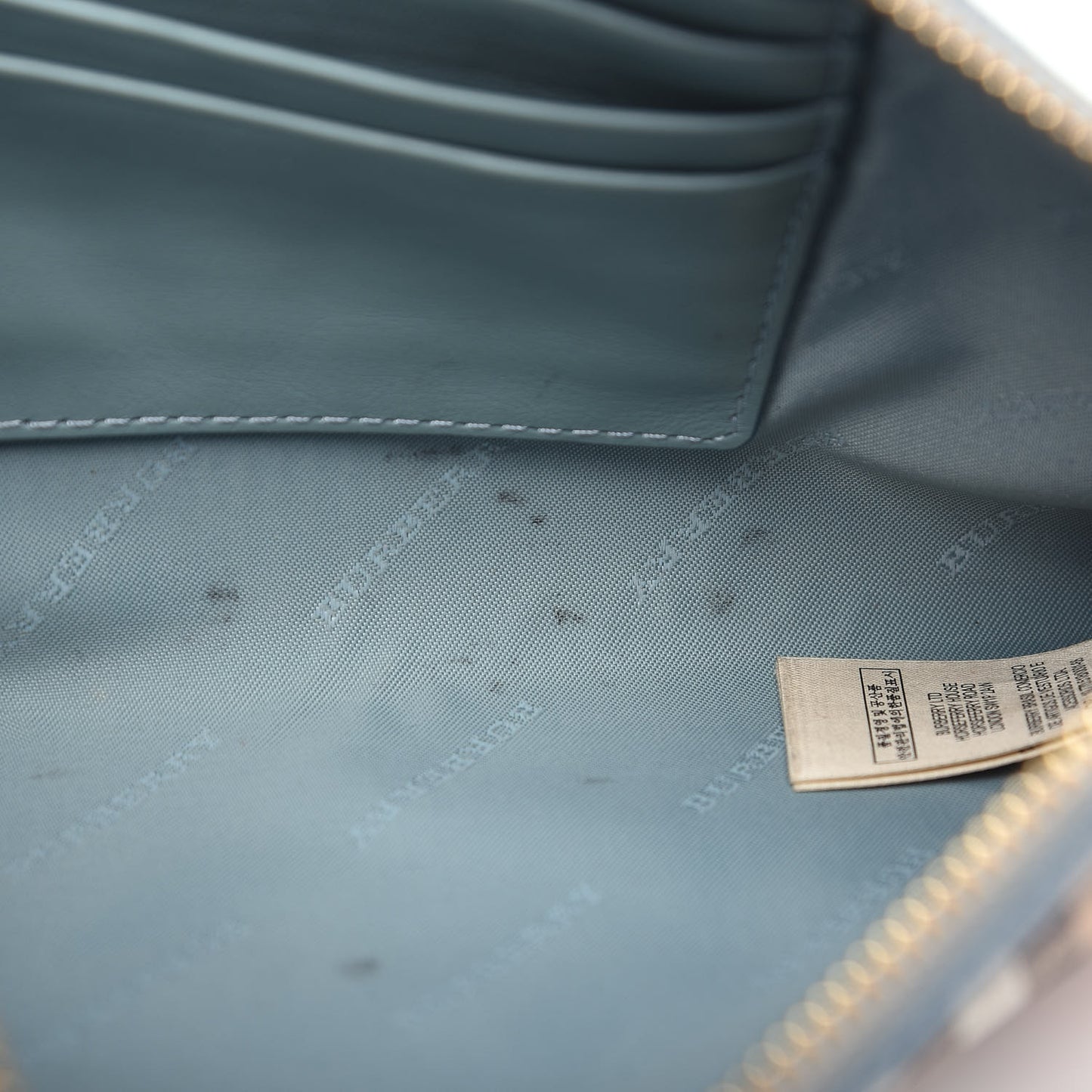 Haymarket Check Patent Small Peyton Crossbody Clutch Bag Celadon Blue
