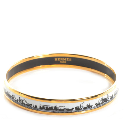 Hermes Enamel Printed Carriage Narrow Bracelet 70 6 of 6