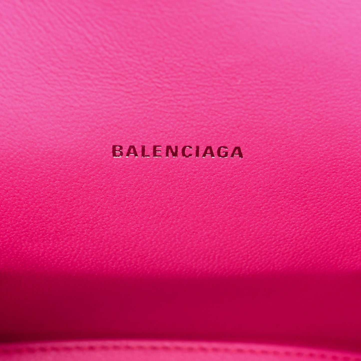Shiny Box Calfskin Hourglass Top Handle Bag XS Acid Fuchsia