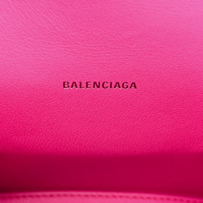 Balenciaga Shiny Box Calfskin Hourglass Top Handle Bag XS Acid Fuchsia 6 of 9