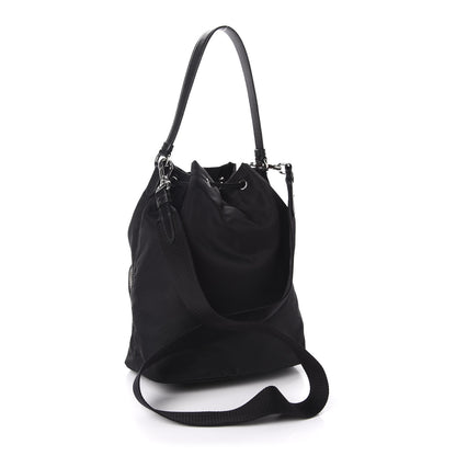 Prada Saffiano Tessuto Nylon Mini Bucket Crossbody Bag Black 3 of 11
