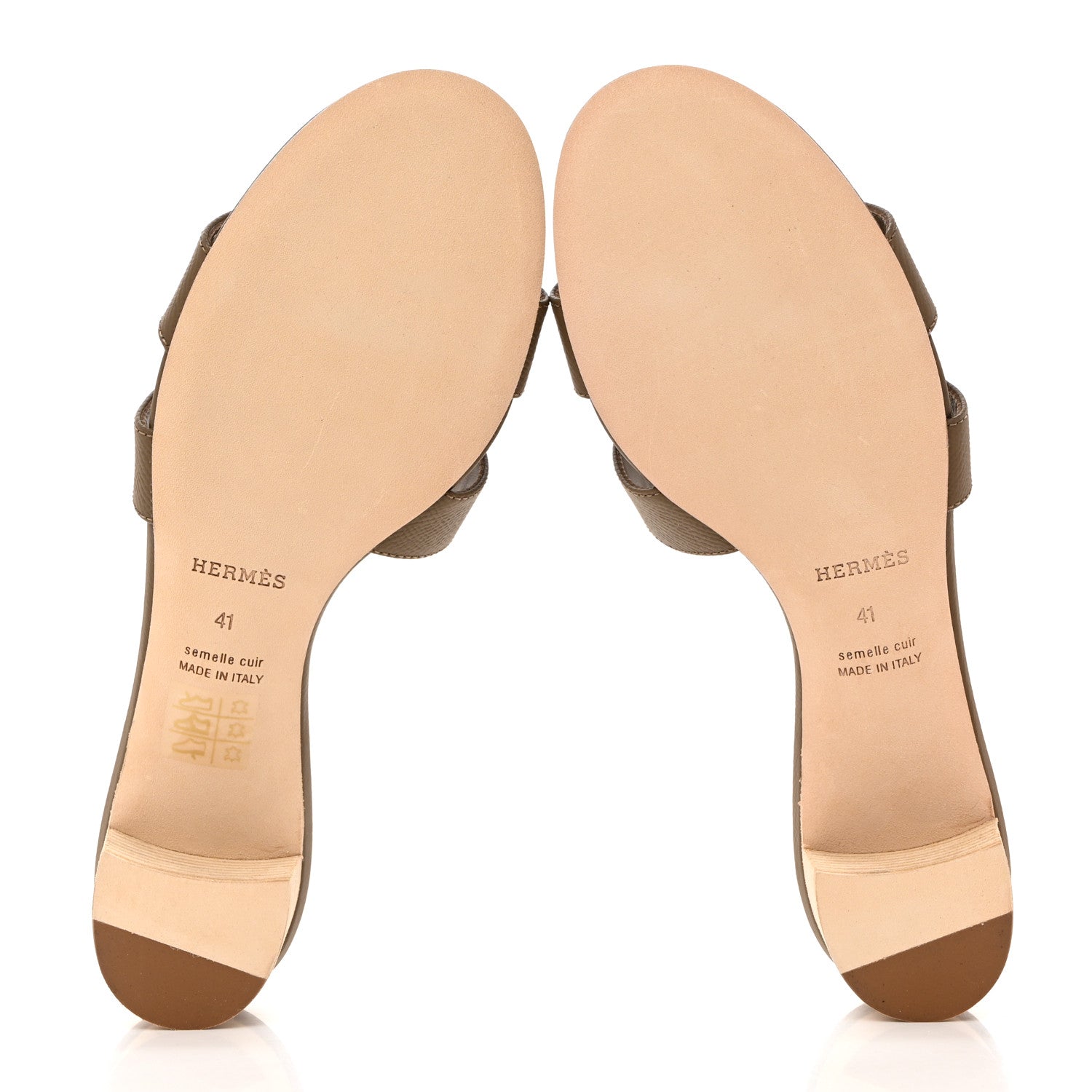 Hermes Epsom Oasis Sandals 41 Etoupe 5 of 9