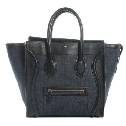 Celine Denim Mini Luggage Navy Black 1 of 8
