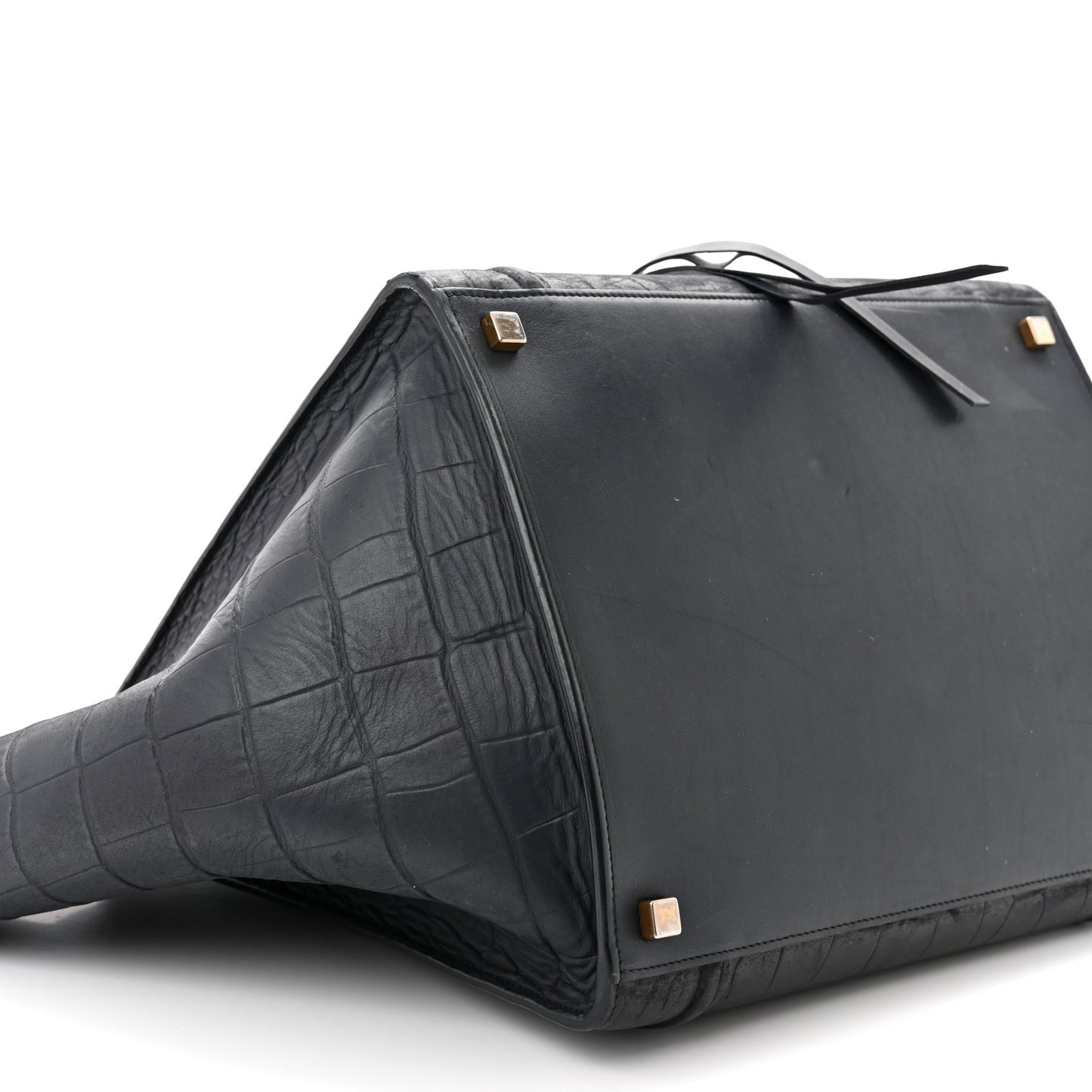 Crocodile Embossed Nubuck Medium Phantom Luggage Navy Blue