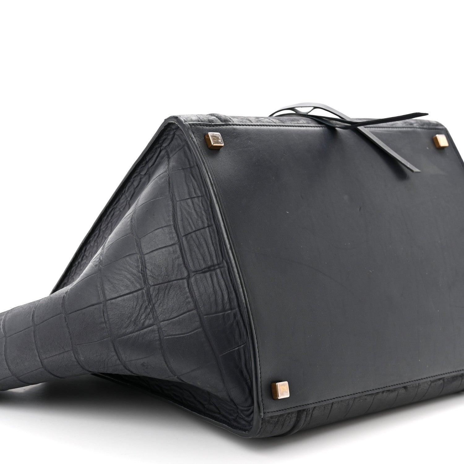Celine Crocodile Embossed Nubuck Medium Phantom Luggage Navy Blue 9 of 14