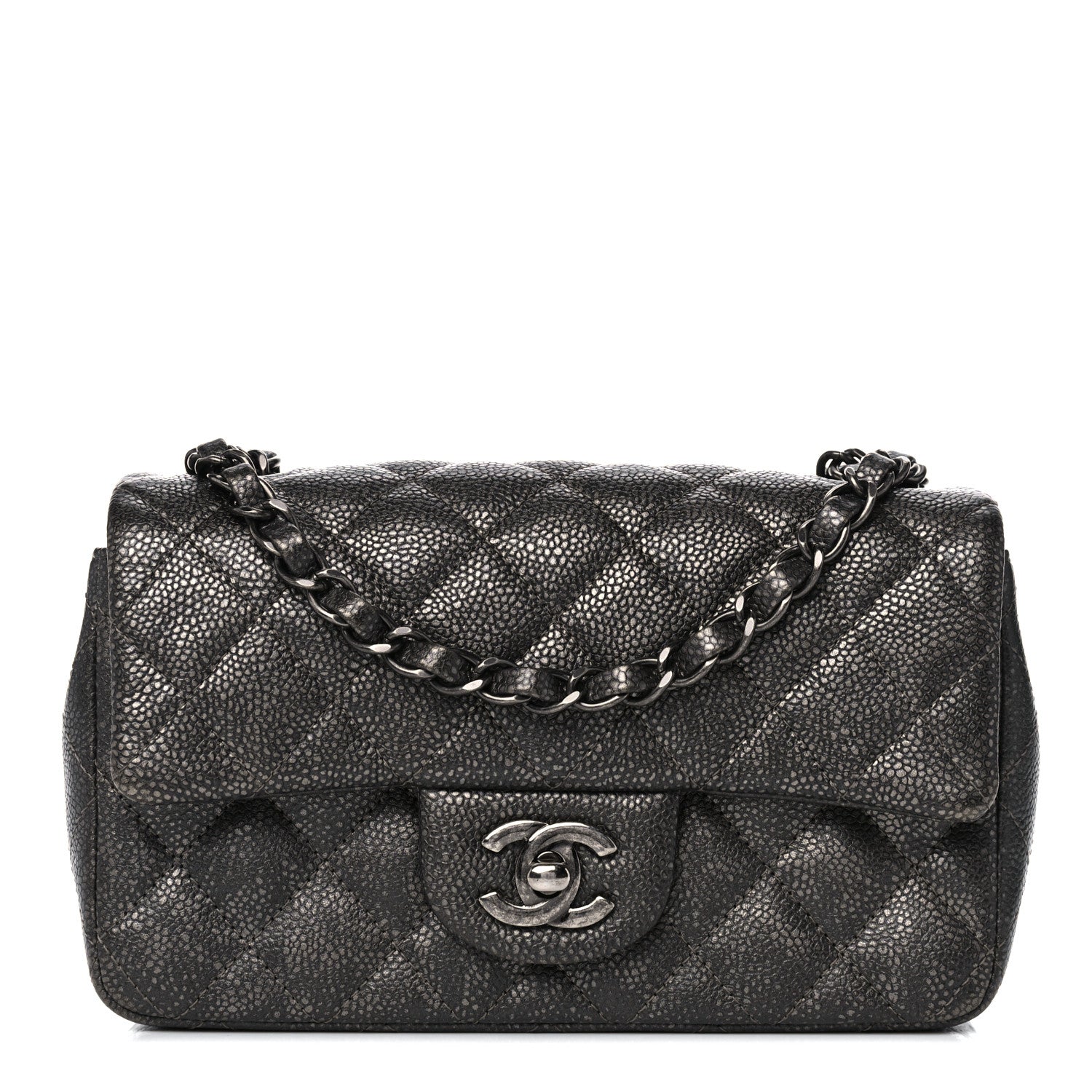 Chanel Metallic Caviar Quilted Mini Rectangular Flap Black 1 of 11