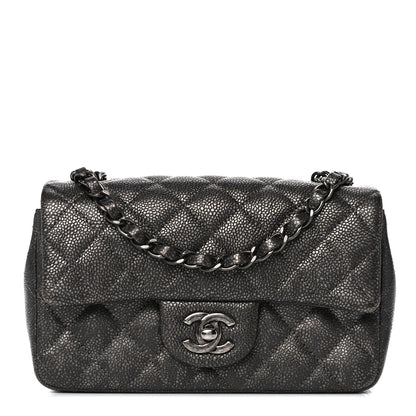Chanel Metallic Caviar Quilted Mini Rectangular Flap Black 1 of 11