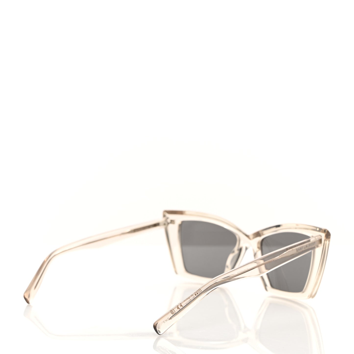Acetate Lignes Pointues Cat Eye Sunglasses SL 657 Translucent Beige Grey