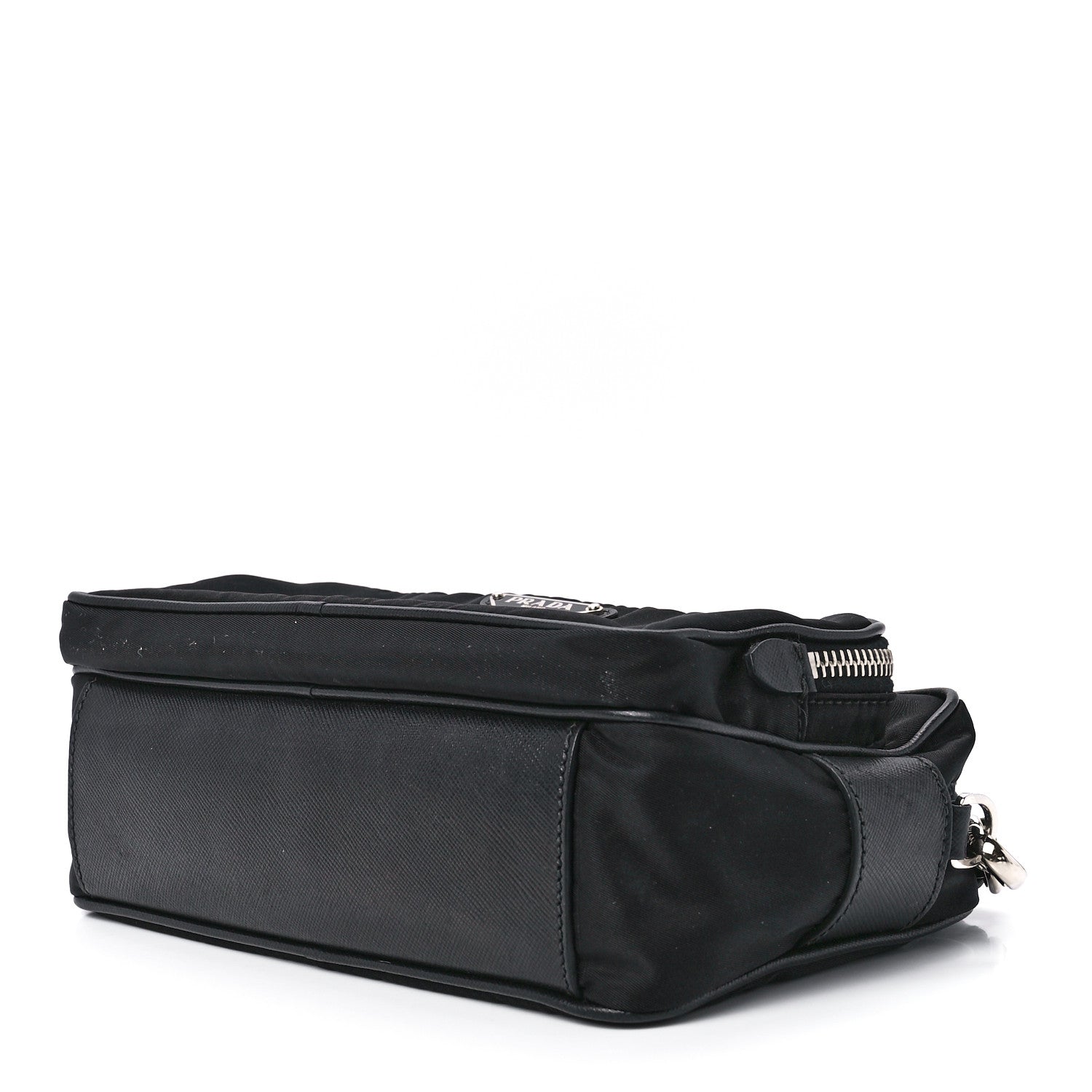 Prada Nylon Saffiano Vela Double Zip Crossbody Bag Black 10 of 12
