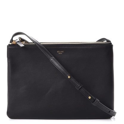 Celine Lambskin Large Trio Crossbody Bag Black 1 of 9