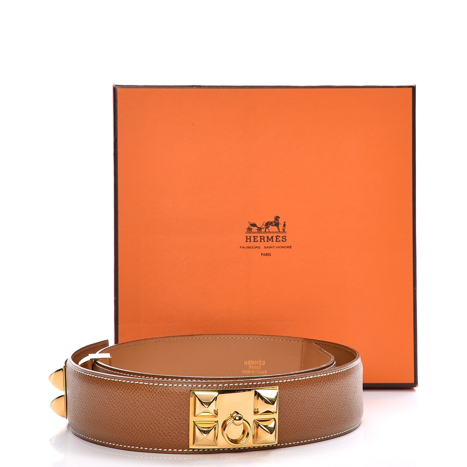 Hermes Courchevel Collier De Chien CDC Belt 80 Gold 7 of 7