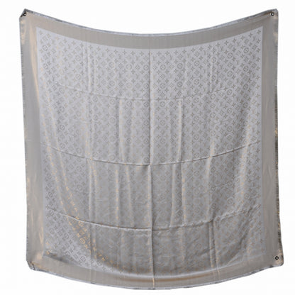 Louis Vuitton Silk Lurex Wool Monogram Shine Pearl Grey 2 of 6