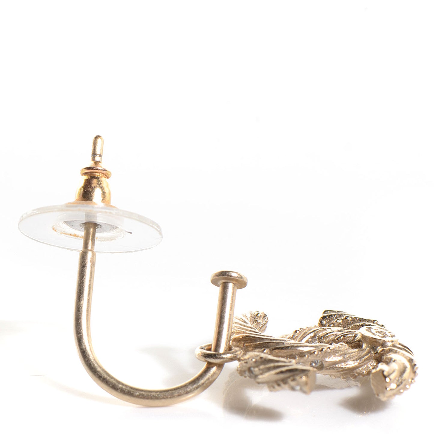 Crystal Twisted CC Dangle Earrings Gold