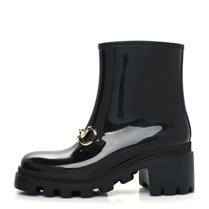Gucci Rubber Womens Horsebit Ankle Boots 40 Black 1 of 7