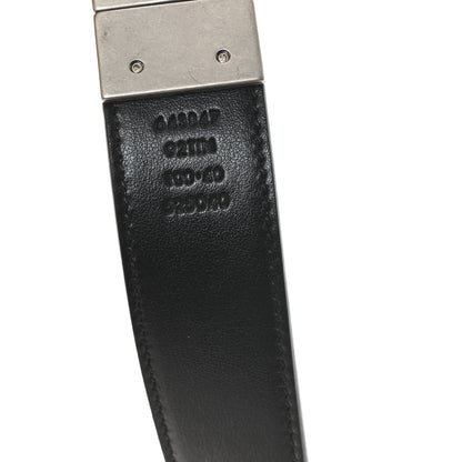 Gucci GG Supreme Monogram Plutone Calfskin Palladium Double G Reversible 30mm Belt 100 40 Beige Ebony Black 3 of 4