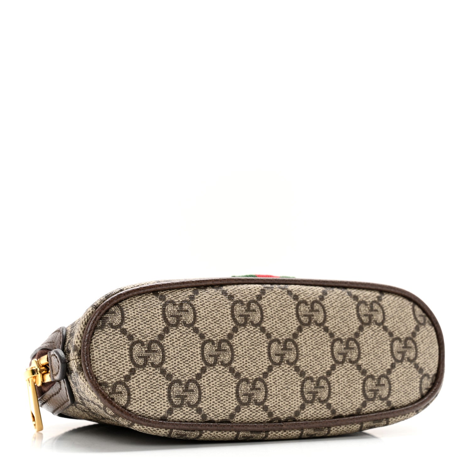 Gucci GG Supreme Monogram Textured Calfskin Web Medium Ophidia Cosmetic Case Beige Ebony New Acero 3 of 8