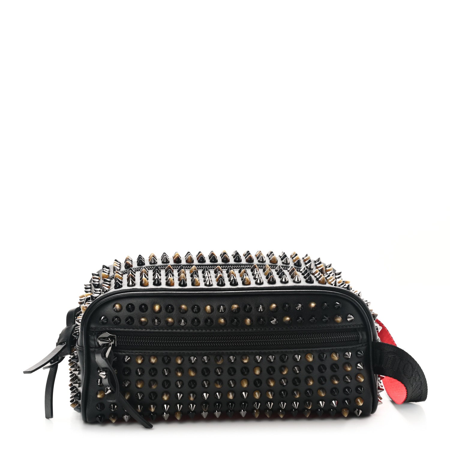 Christian Louboutin Calfskin Spikes Mens Blaster Toiletry Bag Black 1 of 8