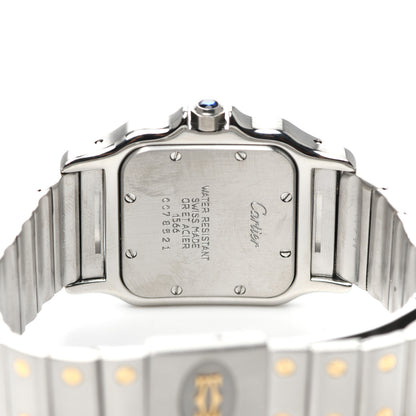 Cartier Stainless Steel 18K Yellow Gold 29mm Santos De Cartier Galbee Quartz Watch Silver 4 of 6