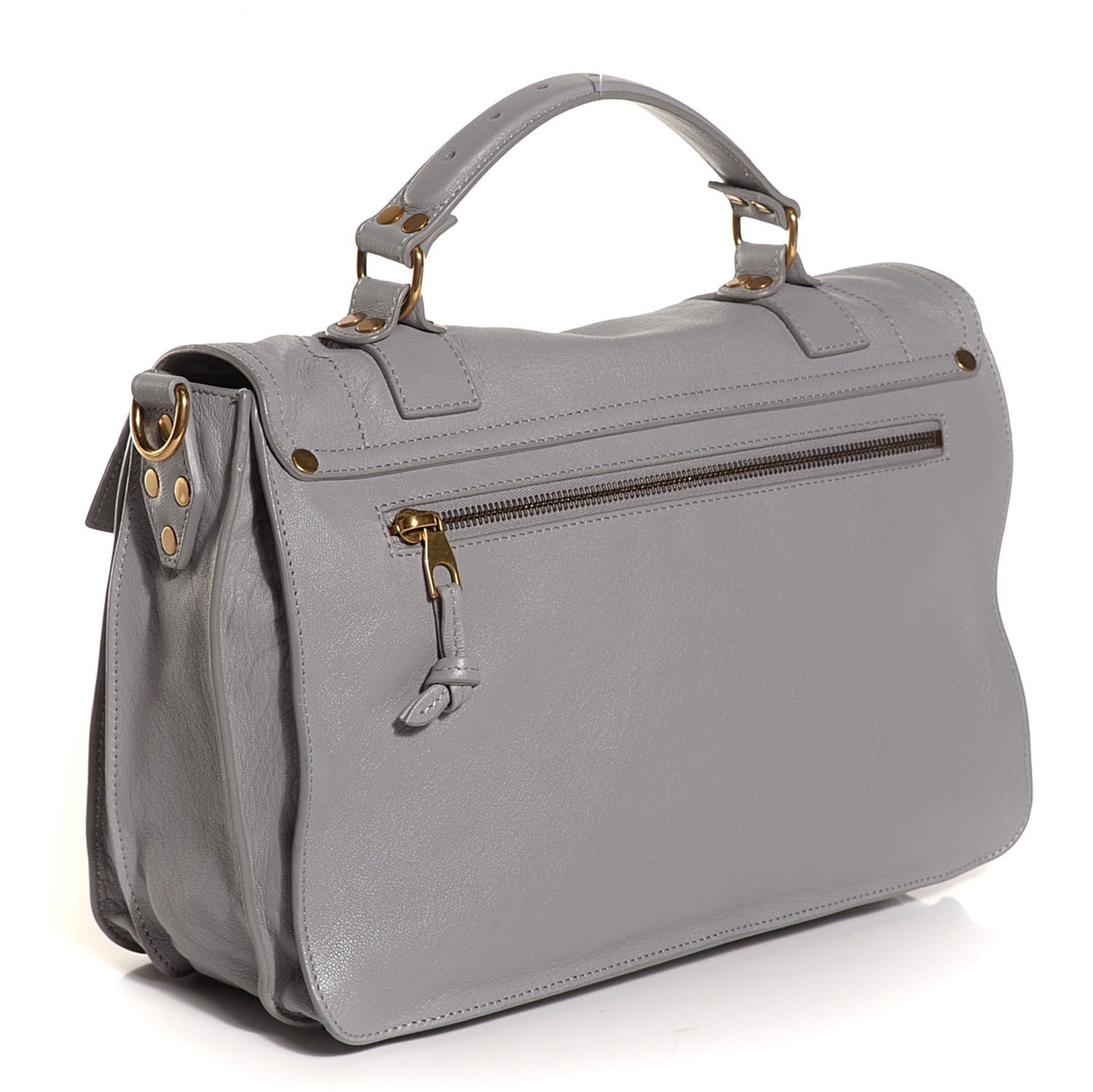 Lambskin Medium PS1 Satchel Concrete Grey