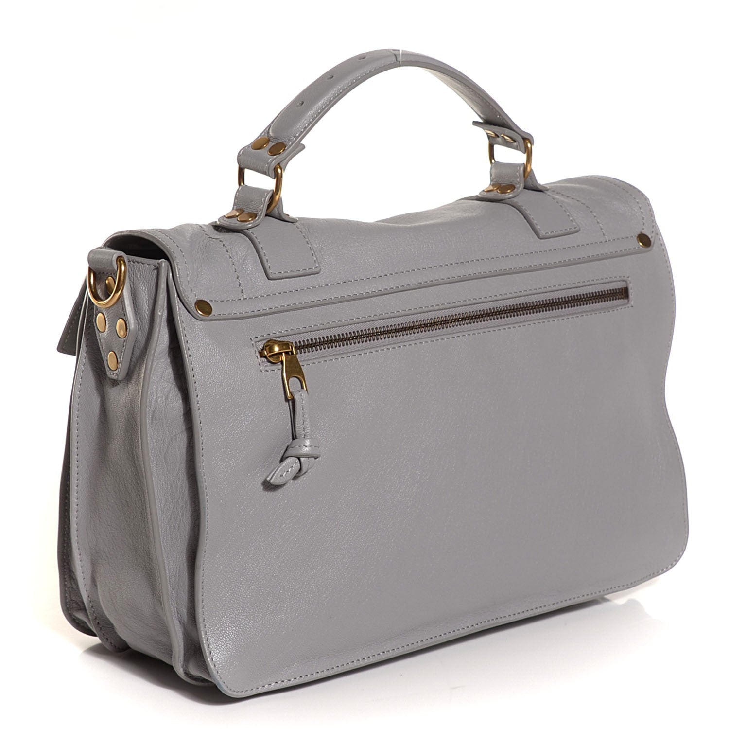 Proenza Schouler Lambskin Medium PS1 Satchel Concrete Grey 3 of 13
