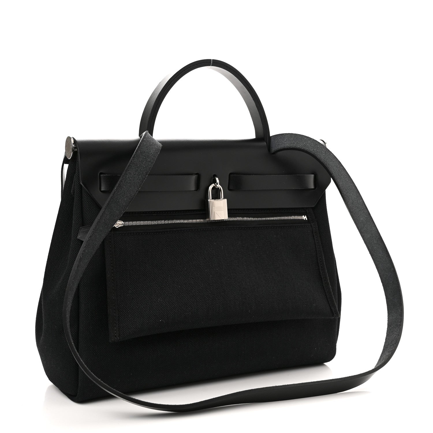 Hermes Toile Militaire Vache Hunter Herbag Zip Retourne 31 PM Black 4 of 13
