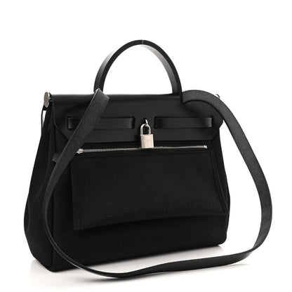 Hermes Toile Militaire Vache Hunter Herbag Zip Retourne 31 PM Black 4 of 13