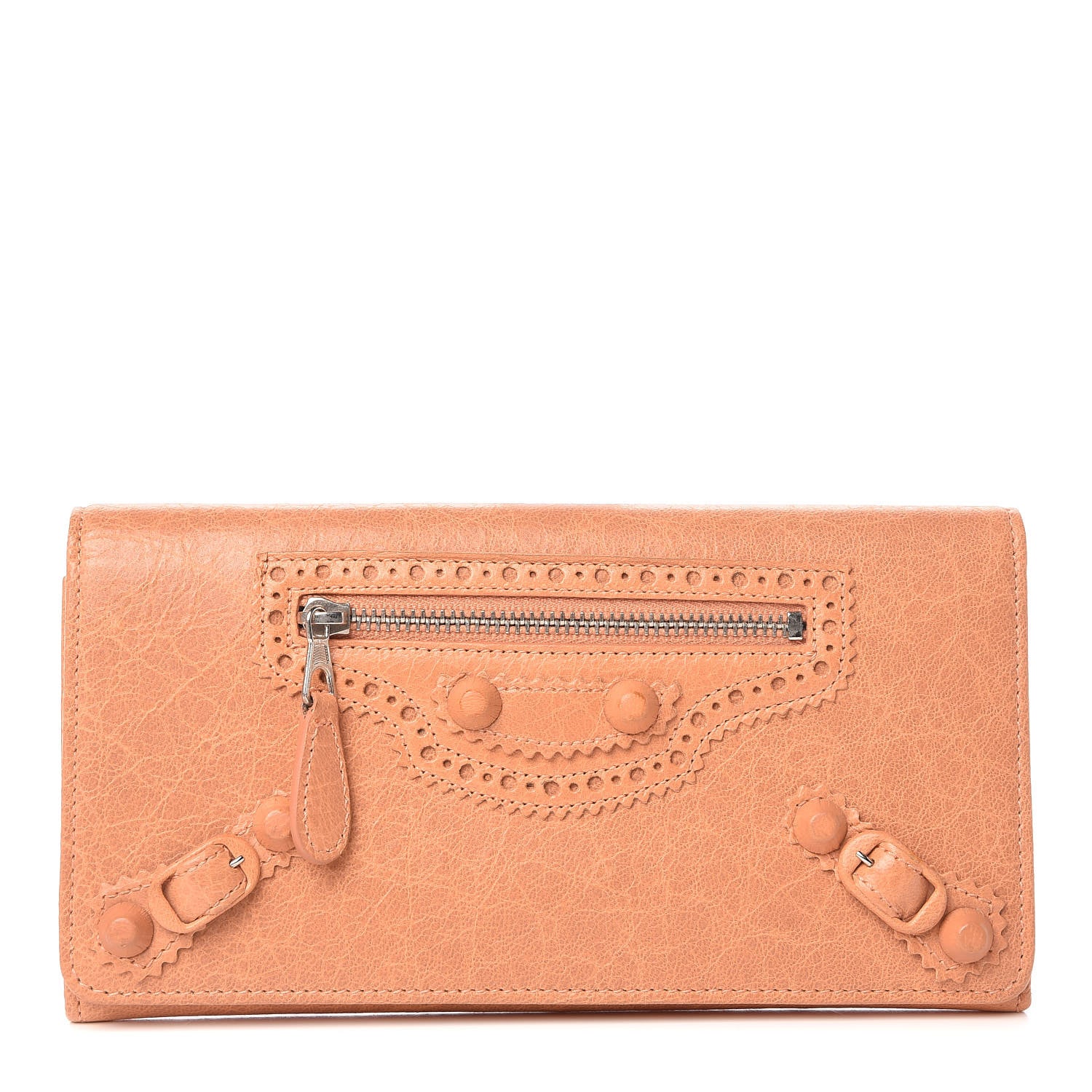 Balenciaga Agneau Giant Brogues Hardware Money Wallet Rose Blush 1 of 7
