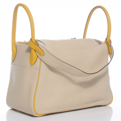 Hermes Taurillon Clemence Lindy 30 Parchemin and Soleil 3 of 7