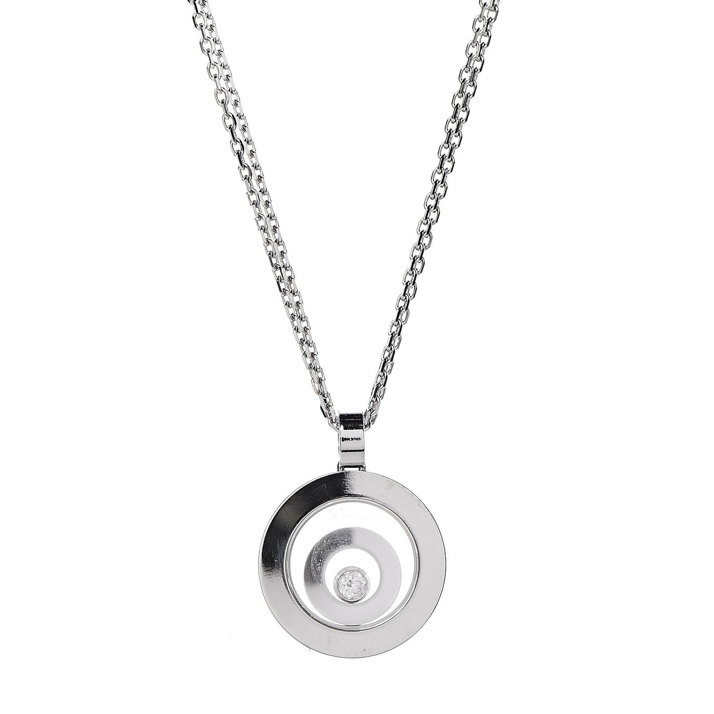 18K White Gold Diamond Happy Spirit Pendant Necklace