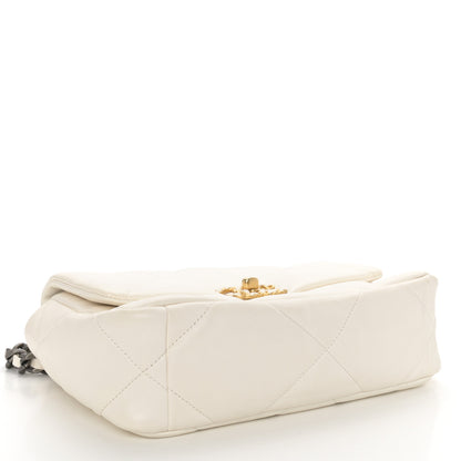 Chanel Lambskin Quilted Medium Chanel 19 Flap White 4 of 12