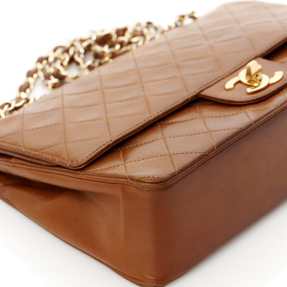 Chanel Lambskin Quilted Medium Double Flap Brown 13 of 14