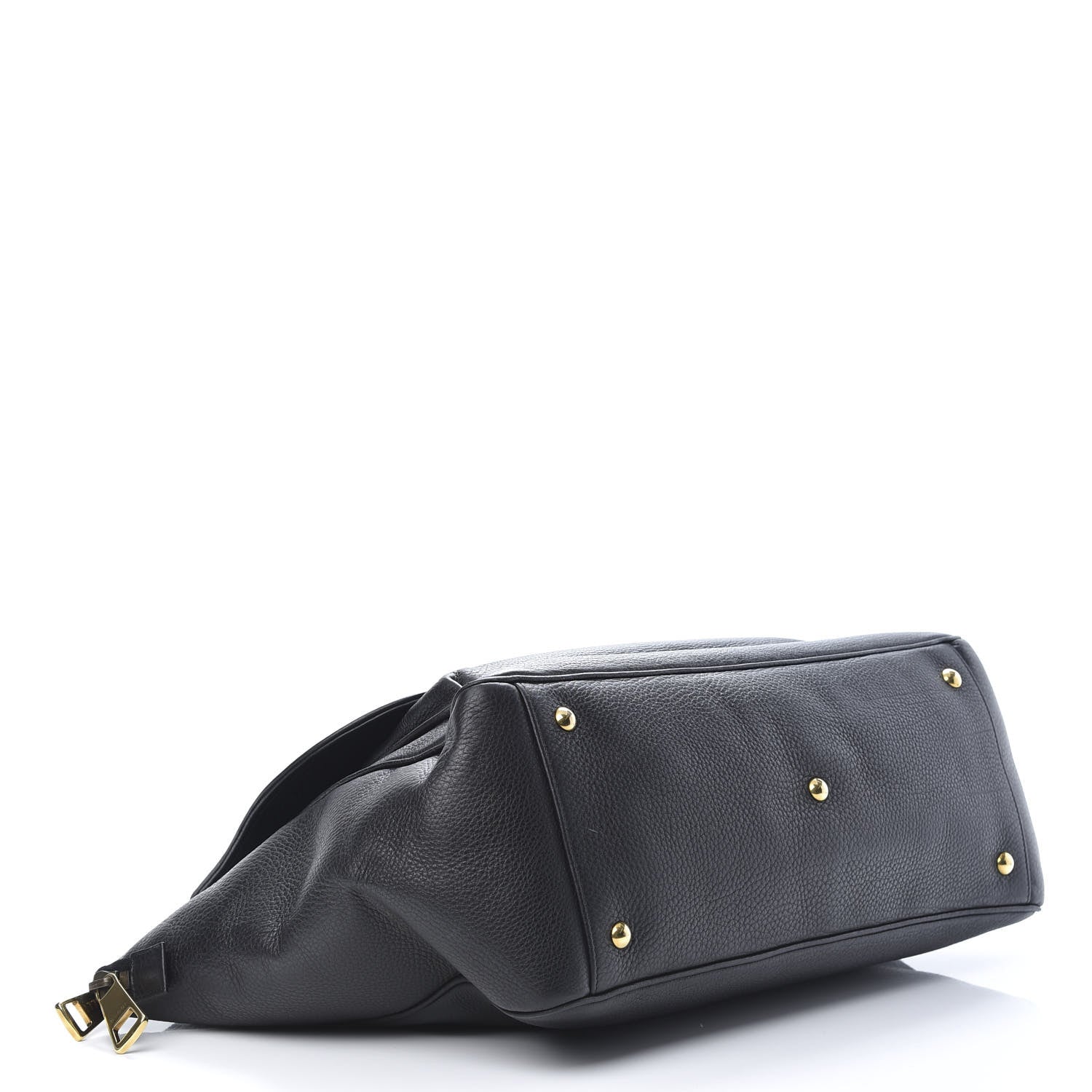 Gucci Pebbled Calfskin Medium 1973 Top Handle Satchel Black 4 of 12