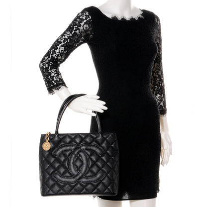 Chanel Caviar Quilted Medallion Tote Black 2 of 7