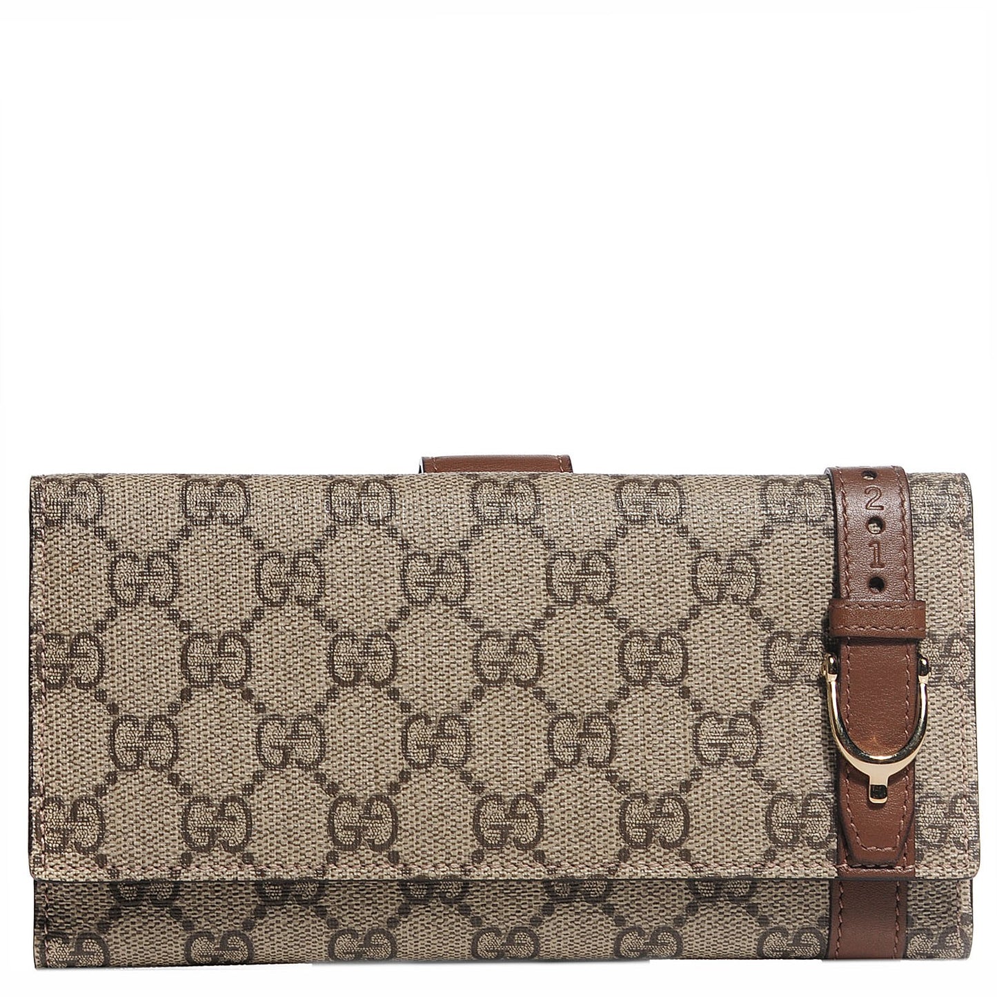 GG Supreme Monogram Nice Continental Wallet Maple Brown